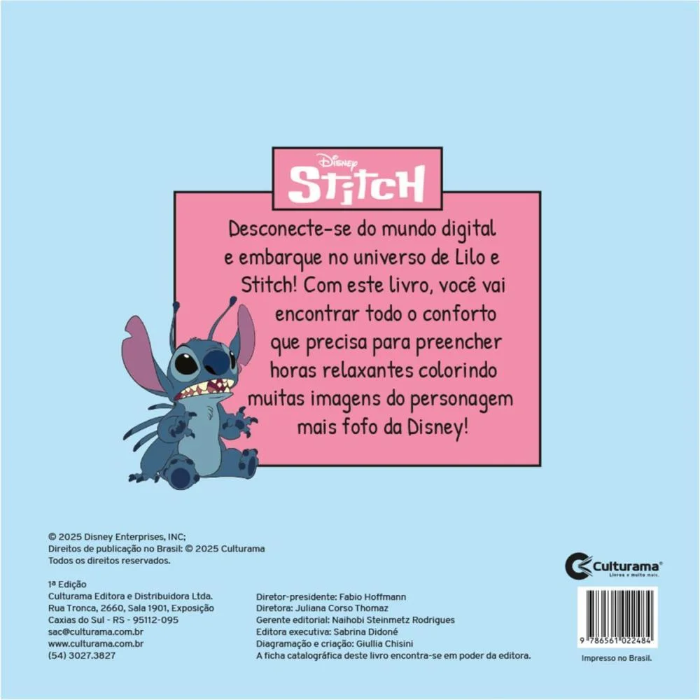 Livro De Colorir Stitch Comfy Relax 24P 21X21Cm Culturama - imagem 3