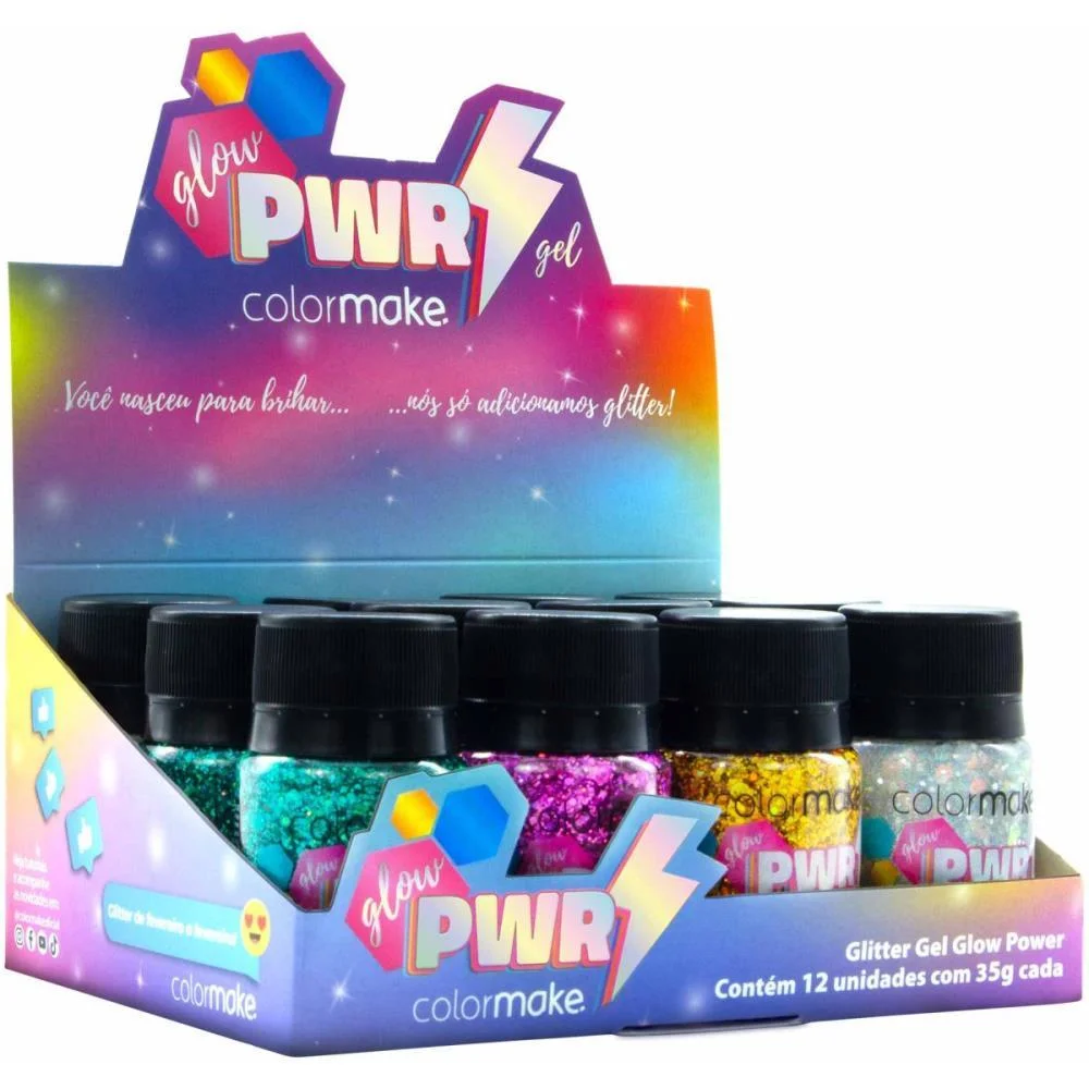Pintura Facial Gel Gliter Glow Power (S) Colormake C/ 12 Unidades - imagem 4