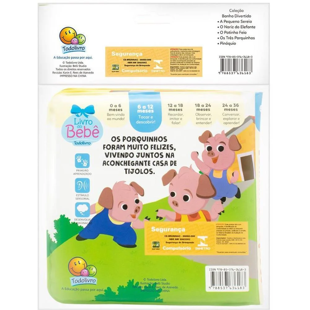 Livro Para Banho Os 3 Porquinhos 15X15 6Pg Todolivro - imagem 4