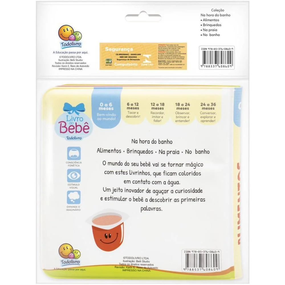 Livro Para Banho Alimentos Muda De Cor 14X14Cm Todolivro - imagem 4