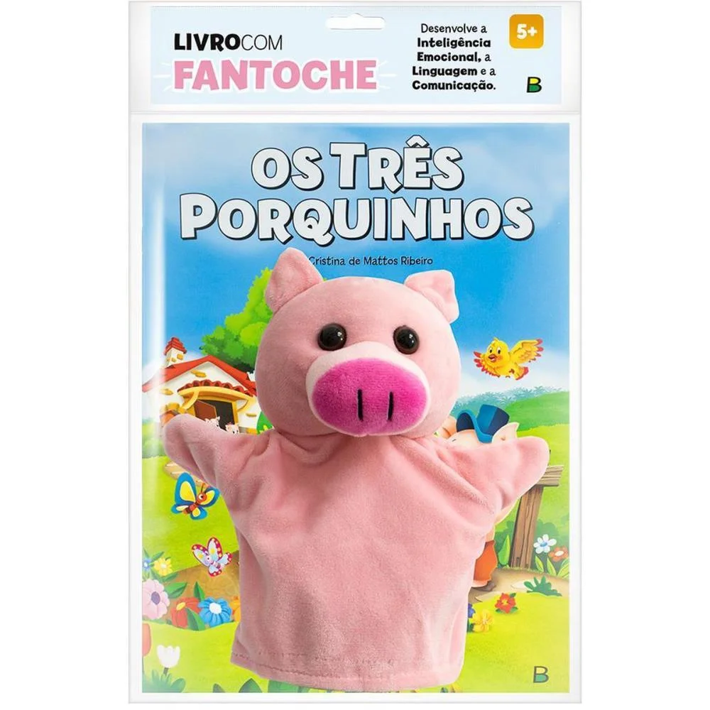 Livro Brinquedo Ilustrado Fantoche Os Tres Porquinhos 16 Todolivro - imagem 2