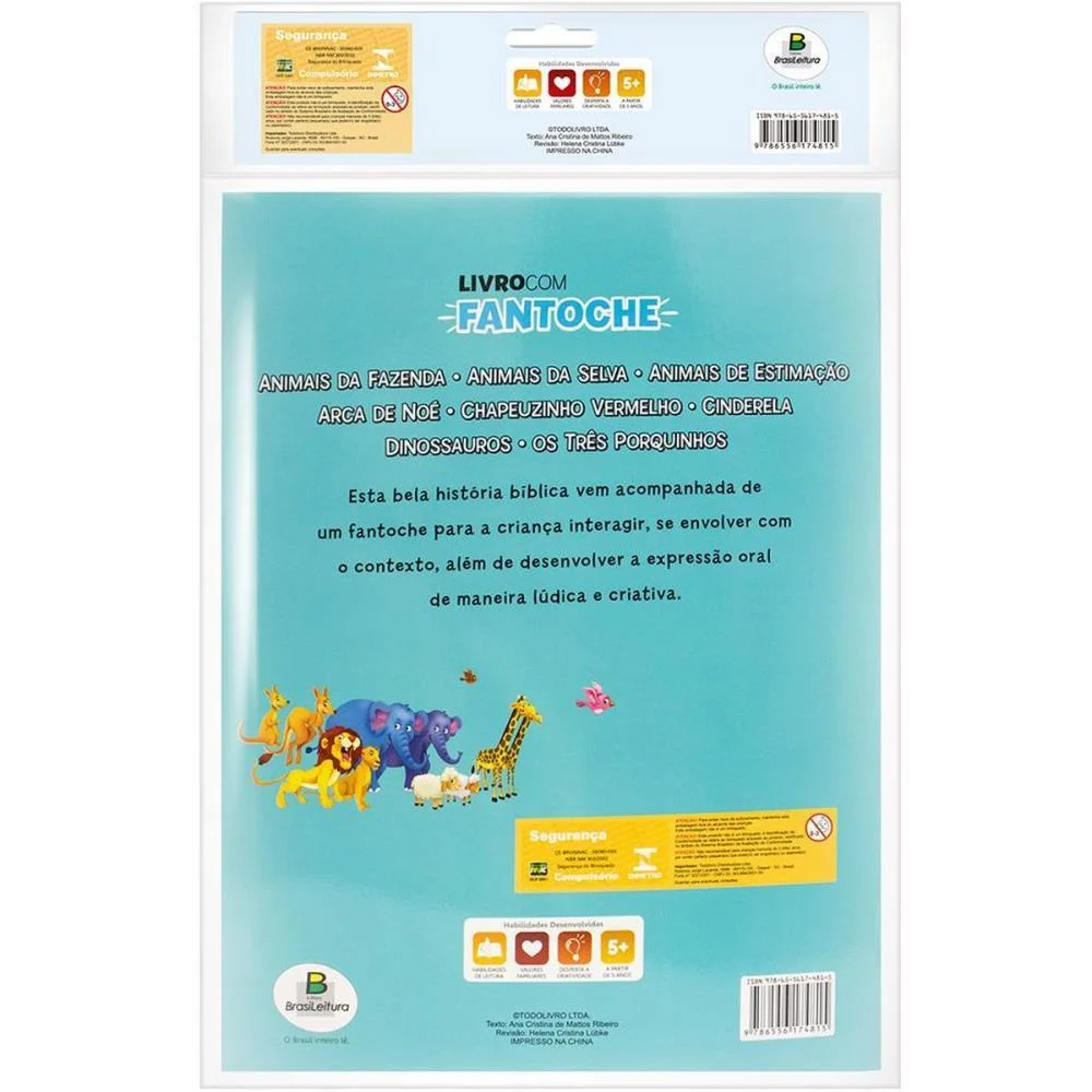 Livro Brinquedo Ilustrado Fantoche Arca De Noe 16Pag Todolivro - imagem 4