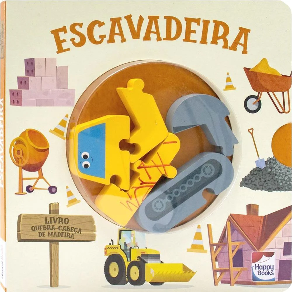 Livro Quebra-Cabeca Madeira Escavadeira 20,5X20,5C Todolivro - imagem 2