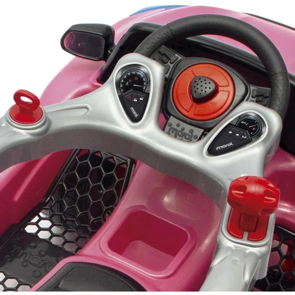 Veiculo Para Bebe Bm Car Rosa 30Kg C/Som Maral - imagem 4