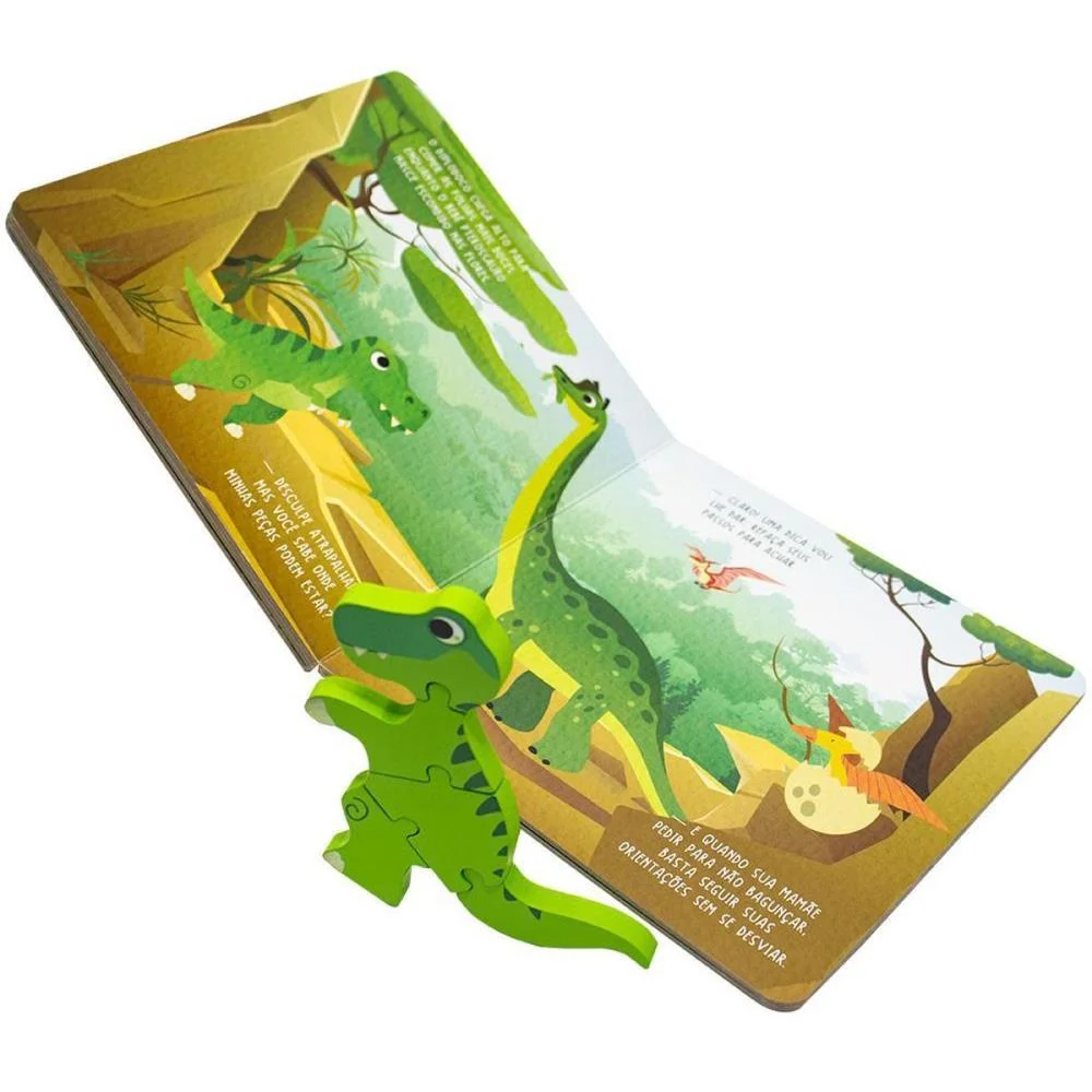 Livro Quebra-Cabeca Madeira Dinossauro 20,5X20,5Cm Todolivro - imagem 3