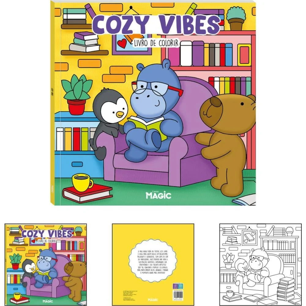Livro De Colorir Cozy Vibes 48Pgs 180G Magic Kids - imagem 3