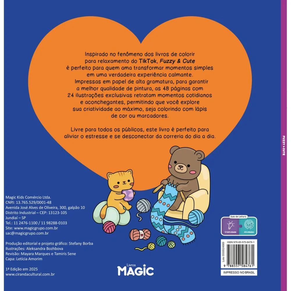 Livro De Colorir Fuzzy E Cute 48Pg 180G Magic Kids - imagem 4