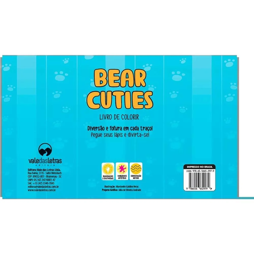 Livro De Colorir Bear Cuties 64P Cd 150G 15X21 Vale Das Letras - imagem 5