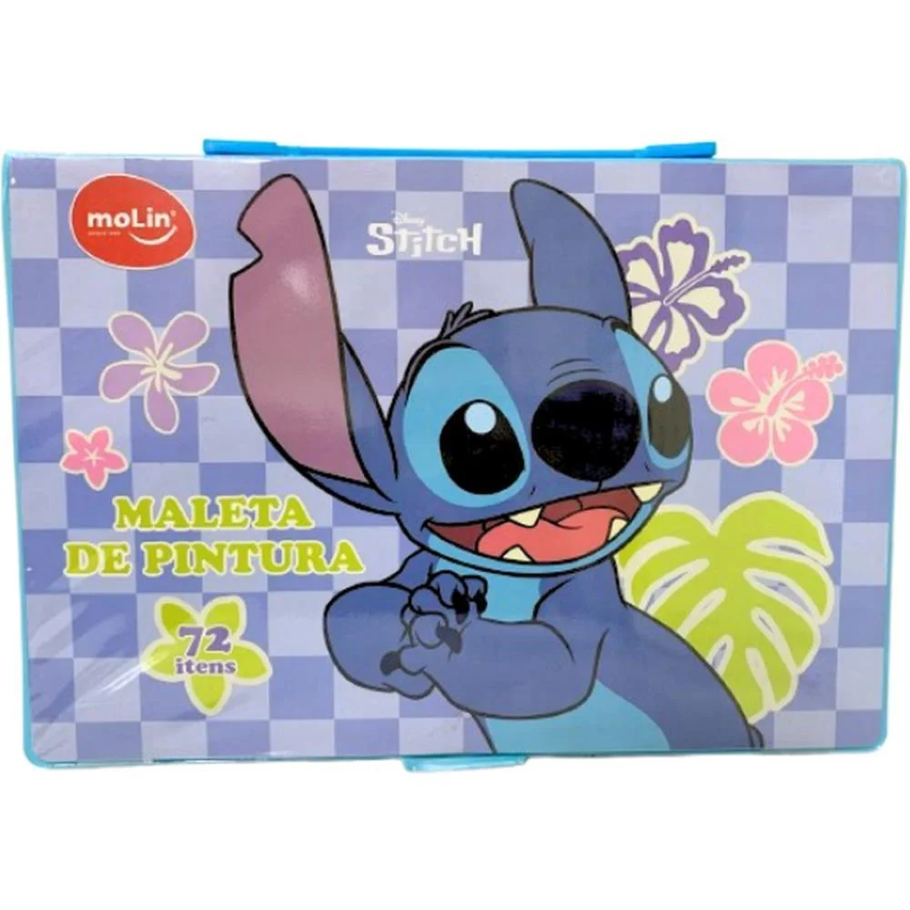 Maleta Para Pintura Stitch Plast. 72 Itens Molin - imagem 4