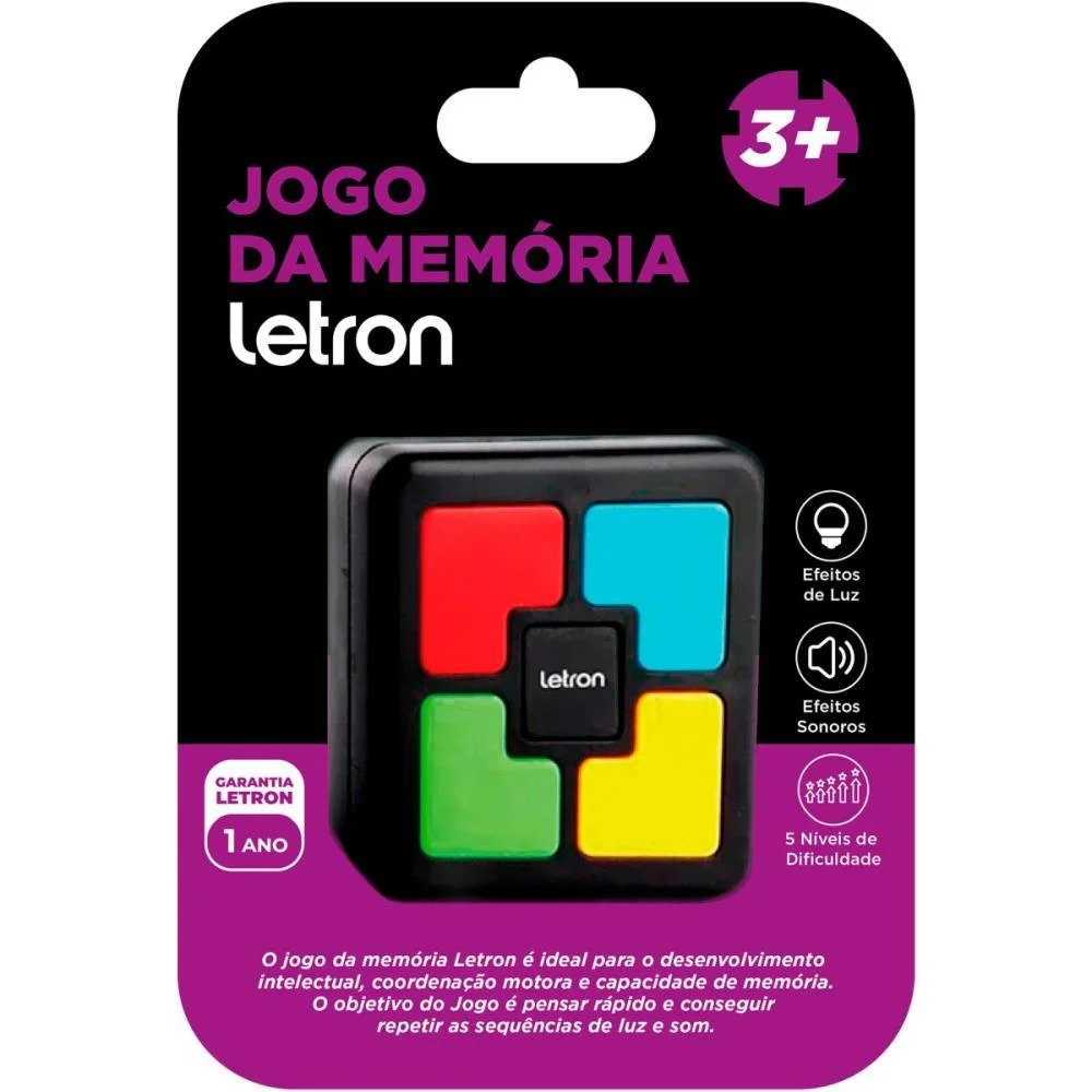 Jogo Da Memoria Letron 6X6Cm Som/Luz Leonora - imagem 4