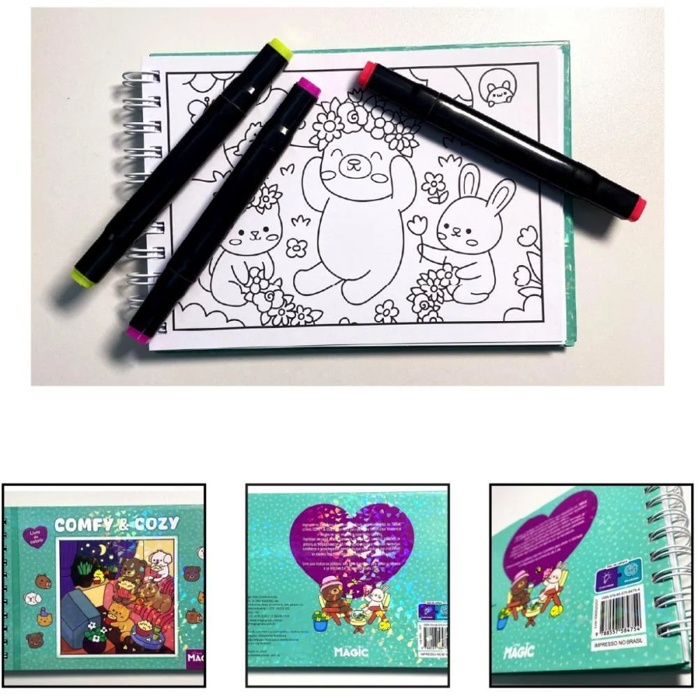Livro De Colorir Comfy E Cozy 96P Esp C.d. 180G Magic Kids - imagem 3