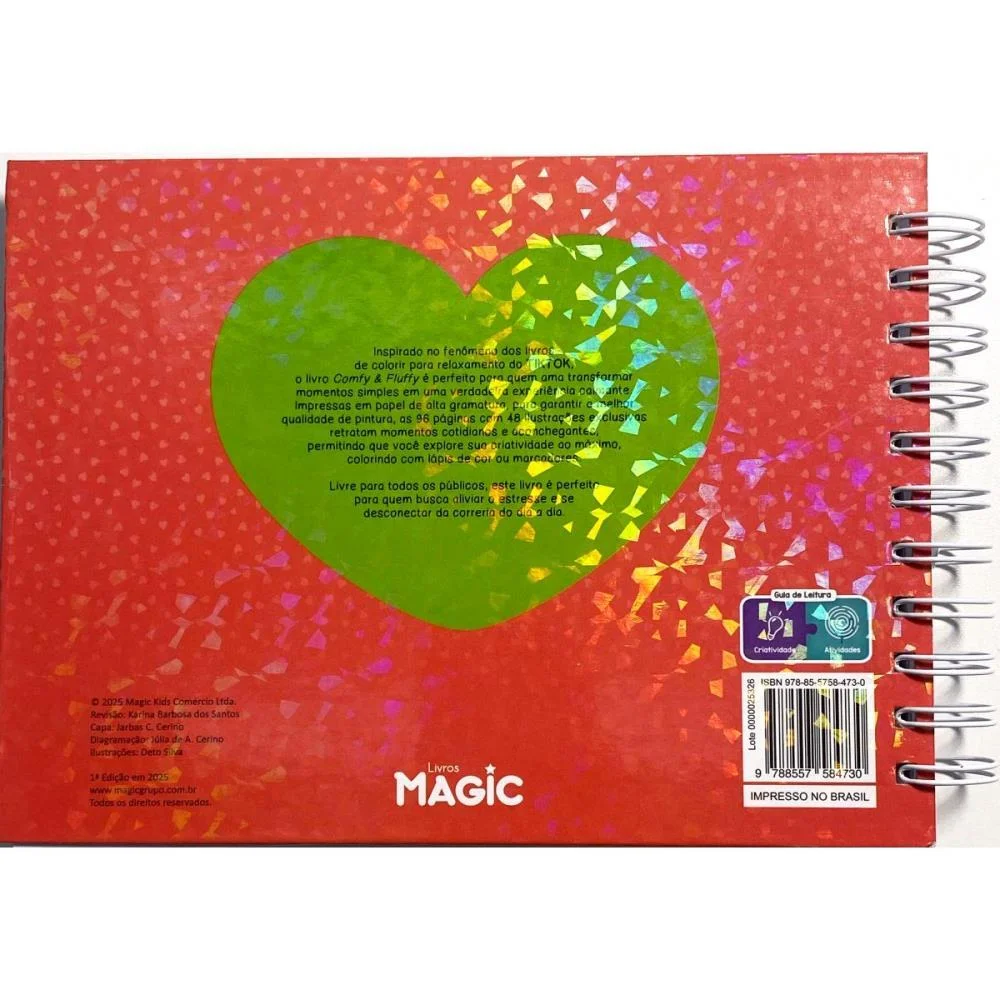 Livro De Colorir Comfy E Fluffy 96P Esp Cd 180G Magic Kids - imagem 3