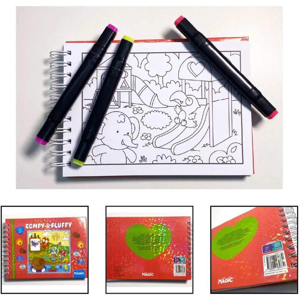 Livro De Colorir Comfy E Fluffy 96P Esp Cd 180G Magic Kids - imagem 4