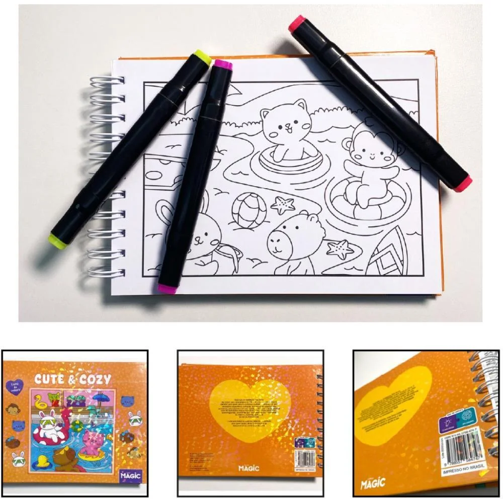 Livro De Colorir Cute E Cozy 96P Esp C.d. 180G Magic Kids - imagem 4