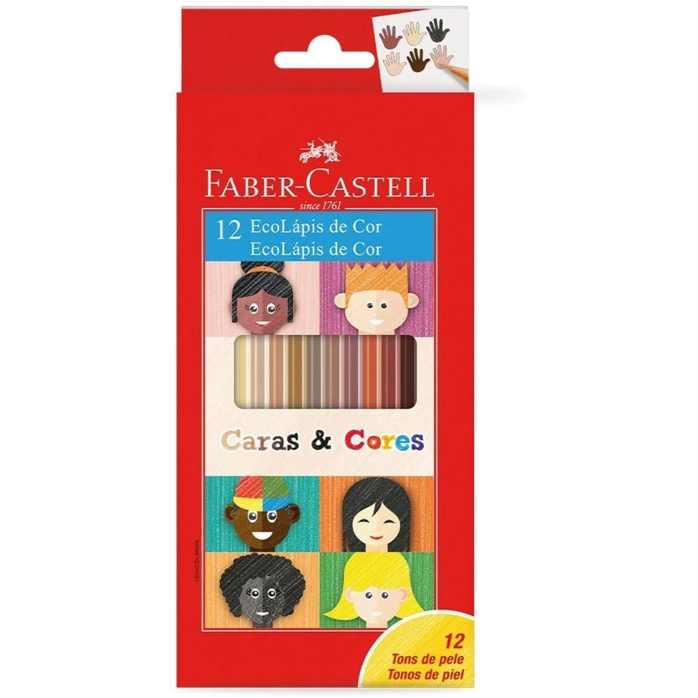 Lapis De Cor Sextavado Caras E Cores 12Cores Ecolapis Faber-Castell (Pct.c/12) - imagem 4