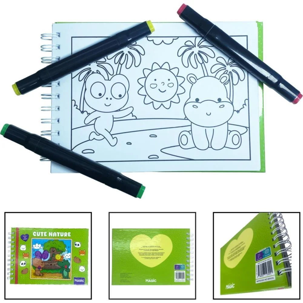 Livro De Colorir Cute Nature 96P Esp C.d. 180G Magic Kids - imagem 4