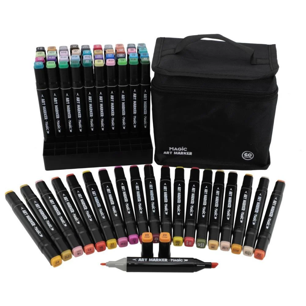 Marcador Artistico Art Marker 60 Cores C/Bolsa Magic Kids - imagem 4