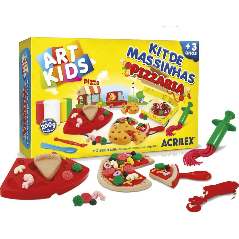Massa Para Modelar Criativa Art Kids Pizzaria 200G Acrilex - imagem 2
