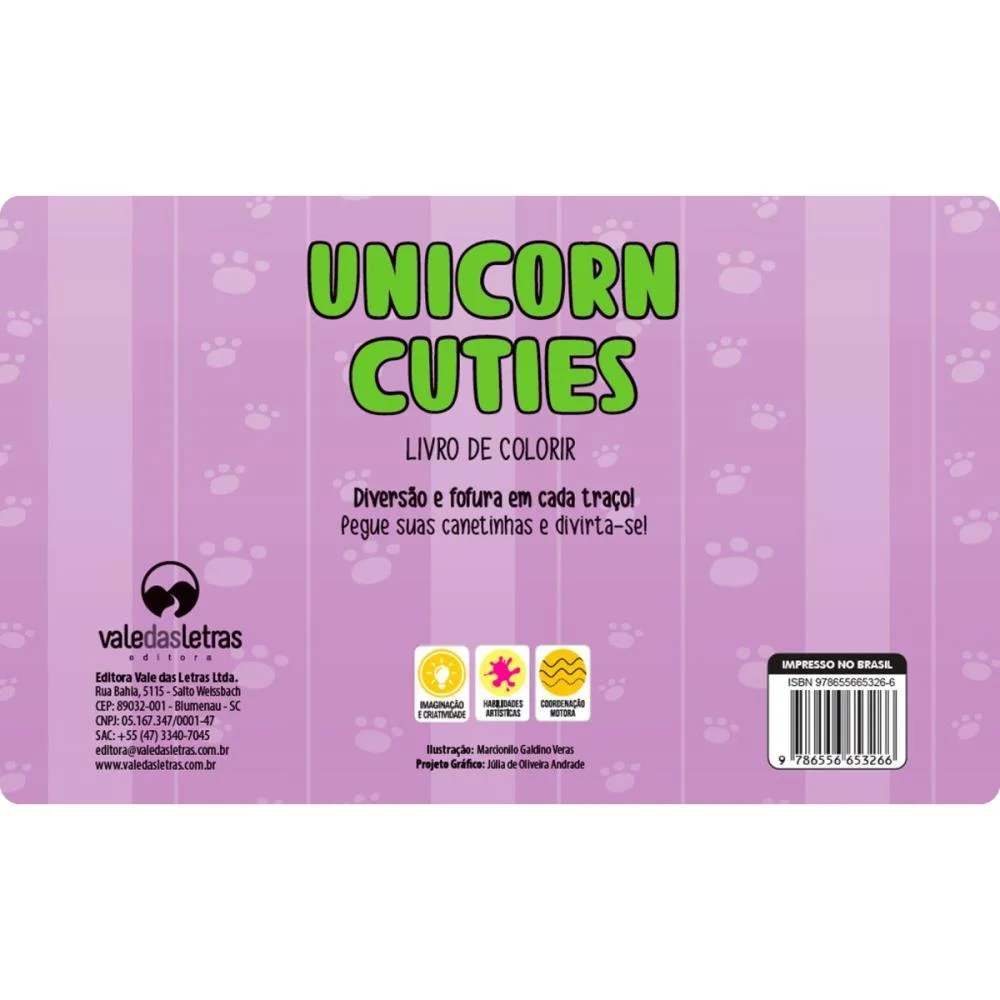 Livro De Colorir Unicornio Cuties 64P Cd 150G Vale Das Letras - imagem 4