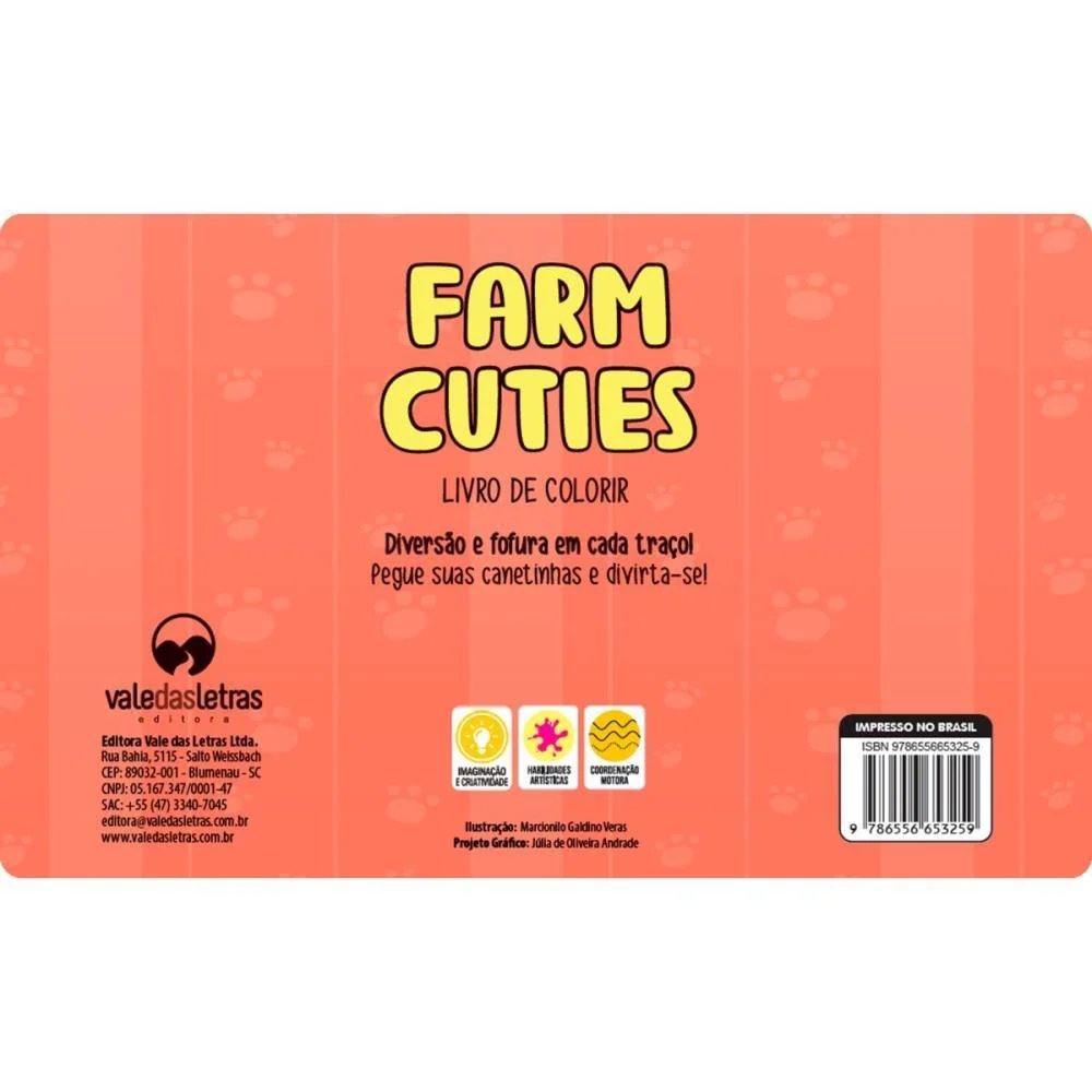 Livro De Colorir Farm Cuties 64P Cd 150G 15X21 Vale Das Letras - imagem 4