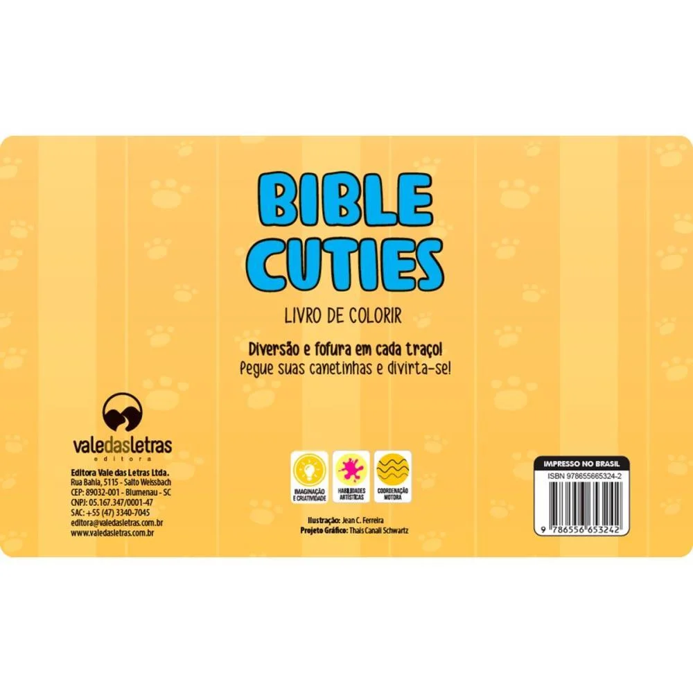 Livro De Colorir Bible Cuties 64P Cd 150G 15X21 Vale Das Letras - imagem 4