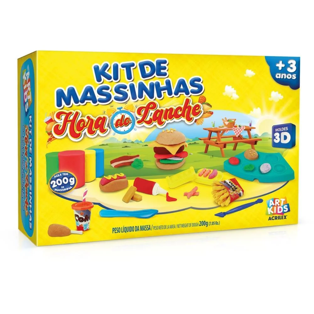 Massa Para Modelar Criativa Art Kids Hora Do Lanche 200G Acrilex - imagem 3