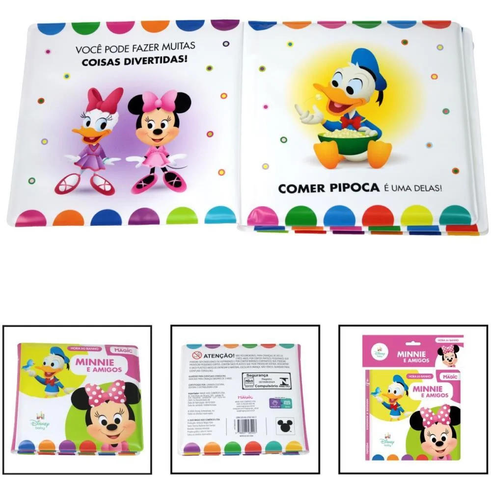 Livro Para Banho Minnie E Amigos 14X14Cm Magic Kids - imagem 3