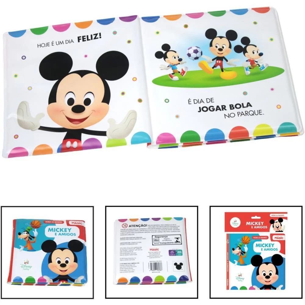 Livro Para Banho Mickey E Amigos 14X14Cm Magic Kids - imagem 3