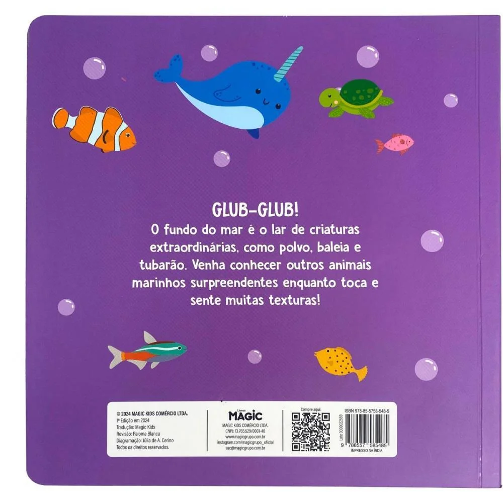 Livro Infantil Ilustrado Toque E Sinta Oceano 10P 24X24 Magic Kids - imagem 4