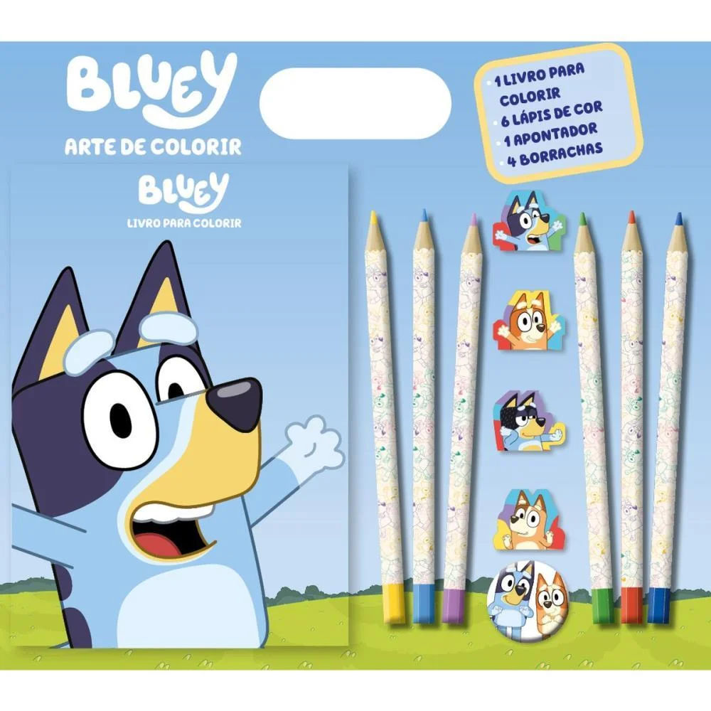 Livro Infantil Colorir Bluey Arte De Colorir C/Lapis Online Editora - imagem 3