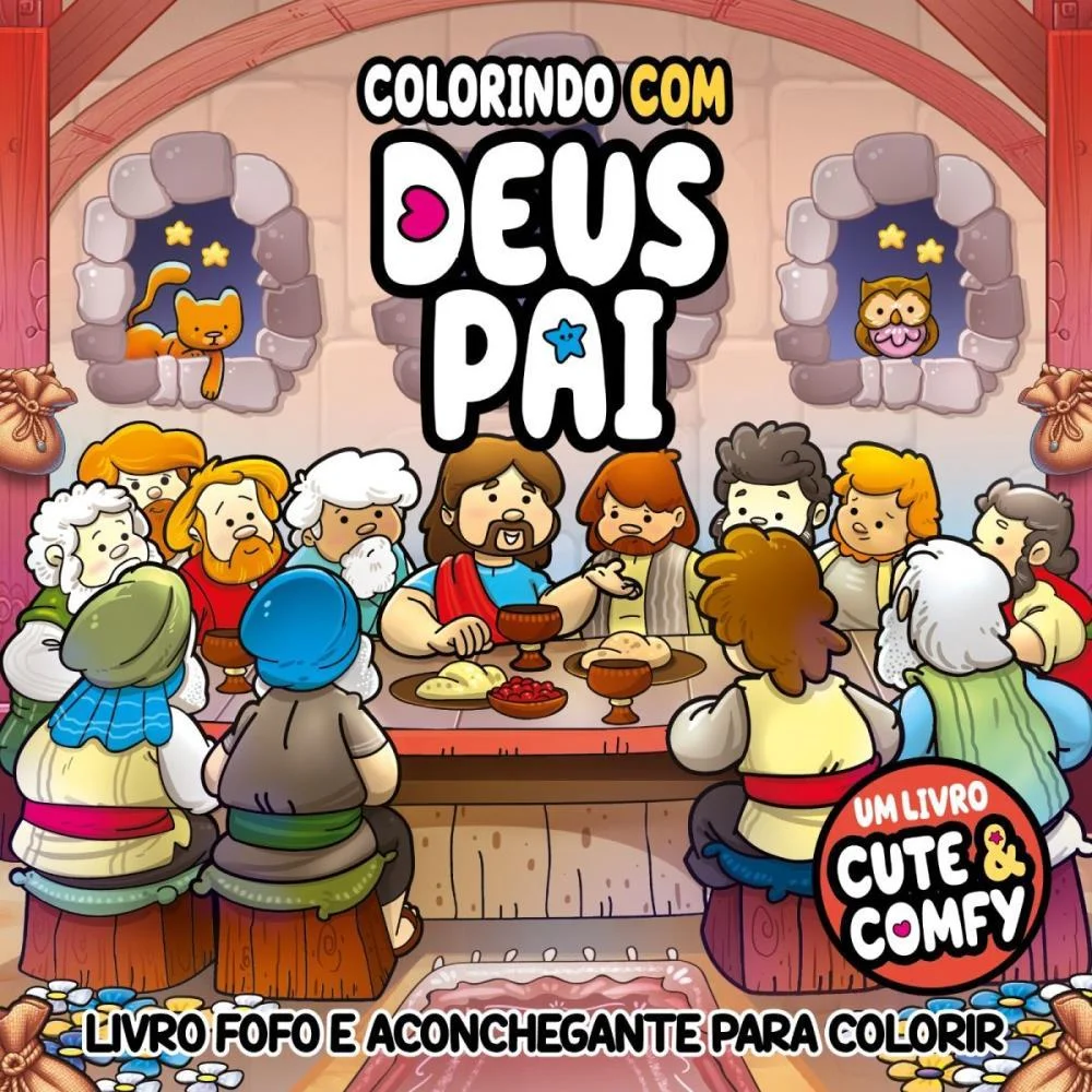 Livro De Colorir Cute E Comfy Deus Pai Online Editora - imagem 2