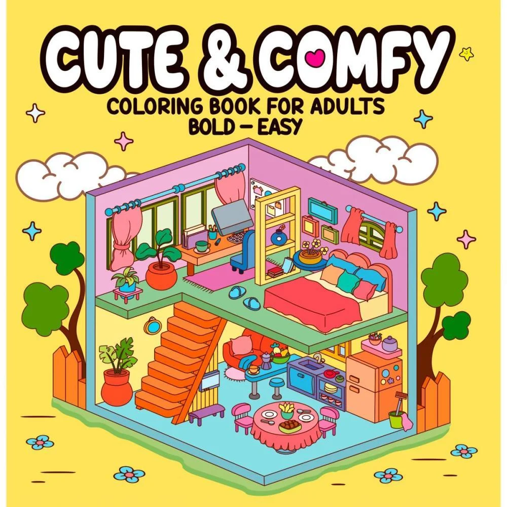 Livro De Colorir Cute E Comfy Book For Adults Online Editora - imagem 2