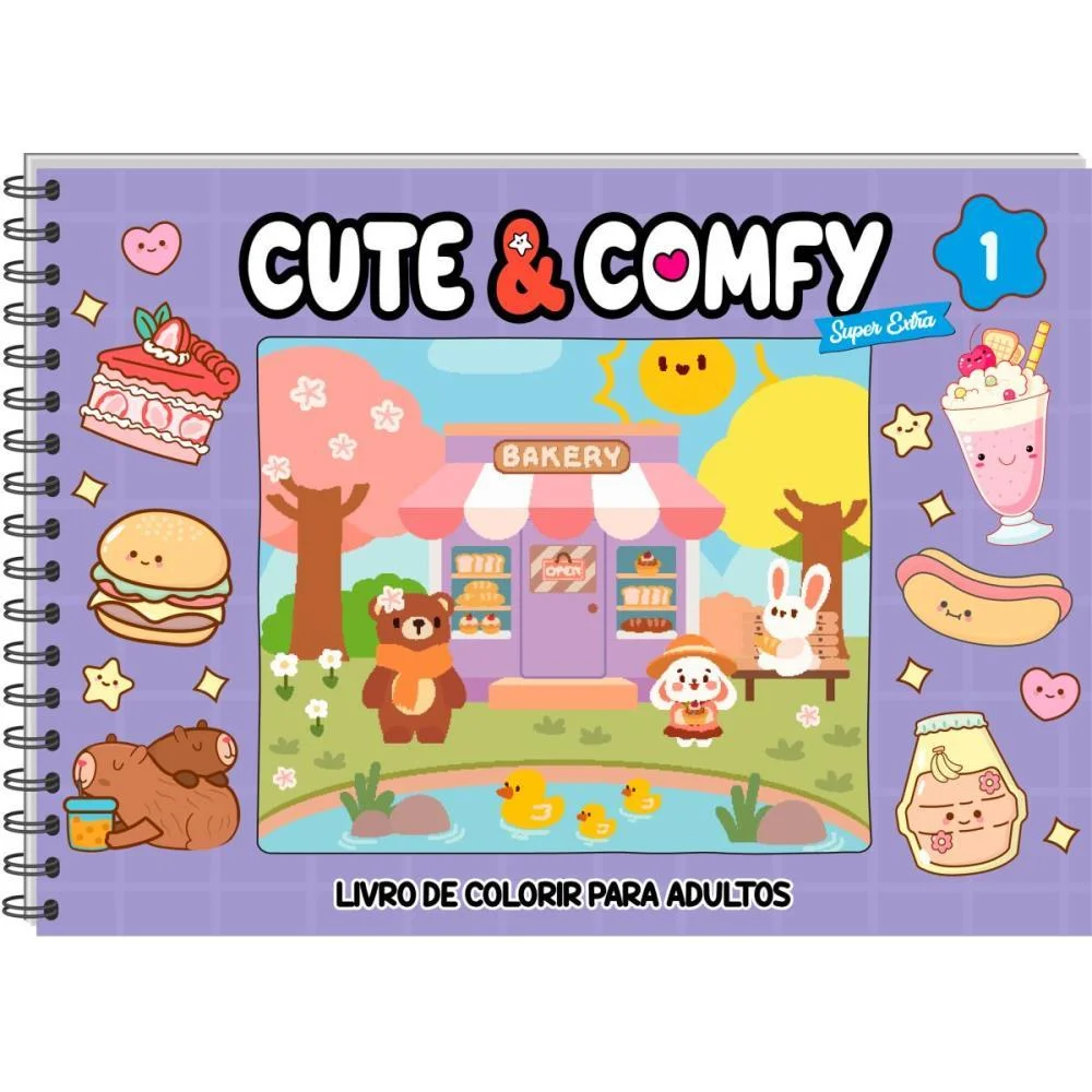 Livro De Colorir Cute E Comfy Ed 01 Cd Espiral Online Editora - imagem 2