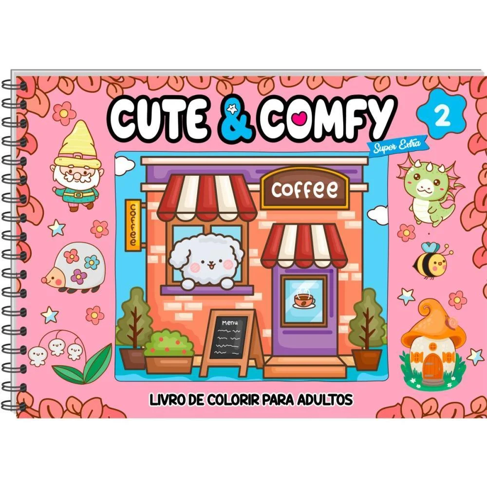 Livro De Colorir Cute E Comfy Ed 02 Cd Espiral Online Editora - imagem 3