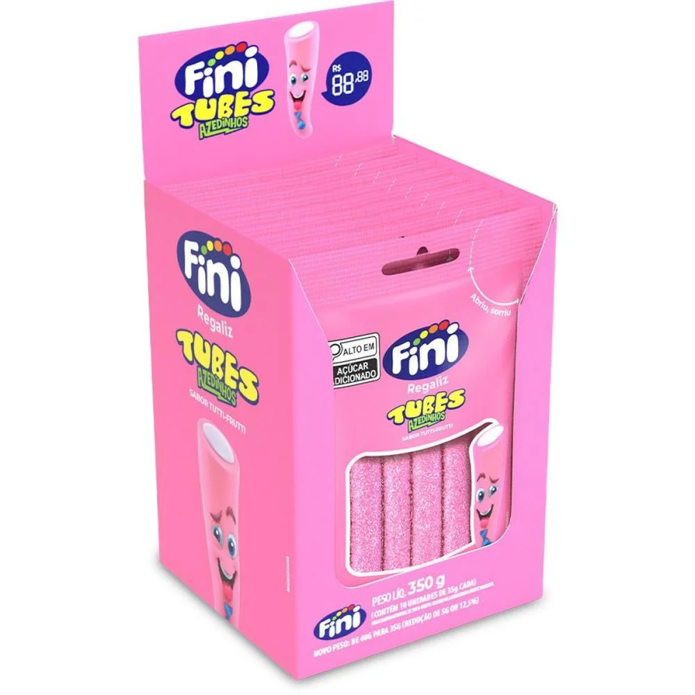 Doce Tubes Tutti Frutti 35G Fini C/ 10 Unidades - imagem 3