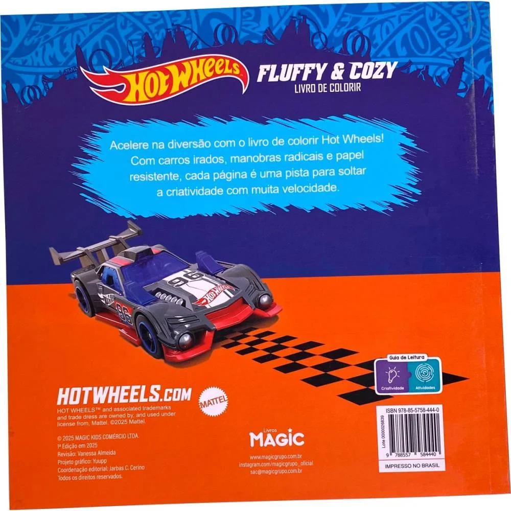 Livro De Colorir Hot Wheels 48Pgs 24X24Cm Magic Kids - imagem 5