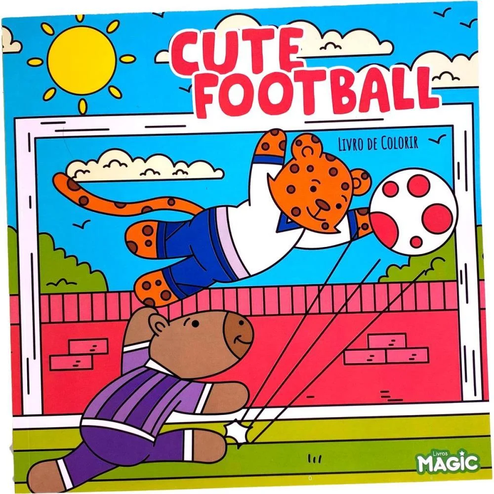 Livro De Colorir Cute Football 48Pgs 24X24 Magic Kids - imagem 3