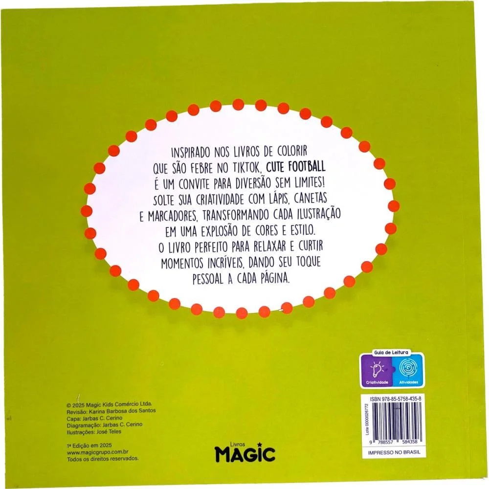 Livro De Colorir Cute Football 48Pgs 24X24 Magic Kids - imagem 5