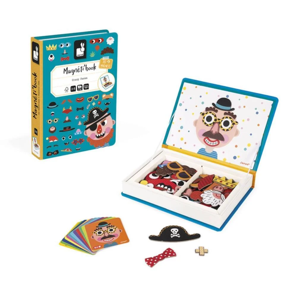 Livro Magnetico Infantil Crazy Faces Meninos 82 Pecas Maped - imagem 2