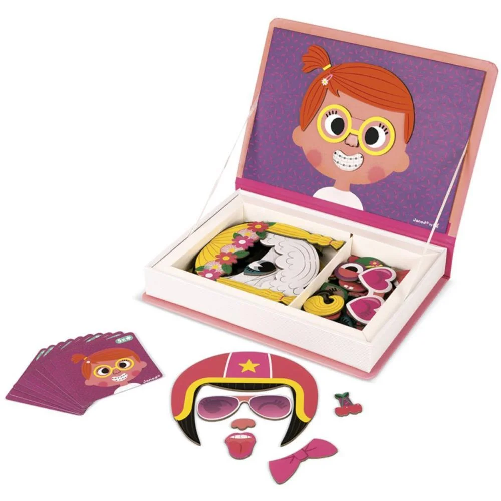 Livro Magnetico Infantil Crazy Faces Meninas 65 Pecas Maped - imagem 3
