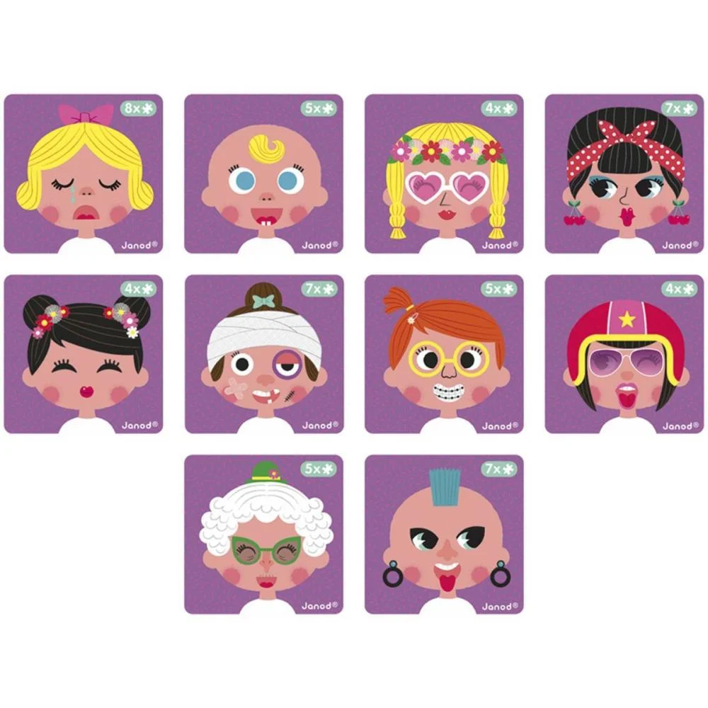 Livro Magnetico Infantil Crazy Faces Meninas 65 Pecas Maped - imagem 4