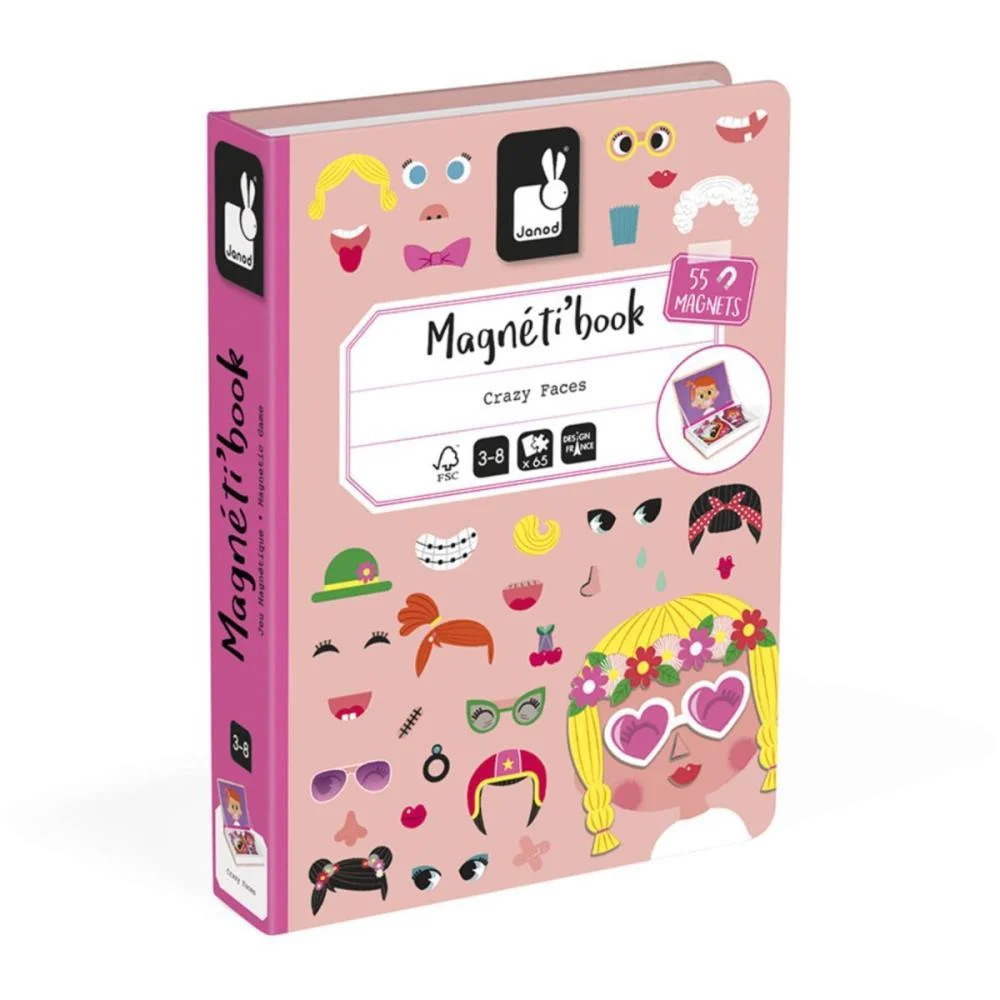 Livro Magnetico Infantil Crazy Faces Meninas 65 Pecas Maped - imagem 5