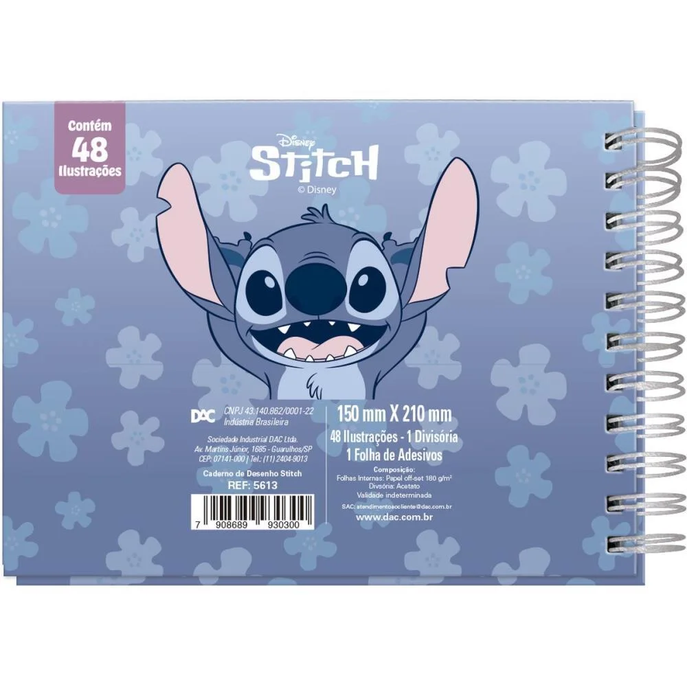 Livro De Colorir Stitch 48F. C/Adesivos 180G Dac - imagem 5