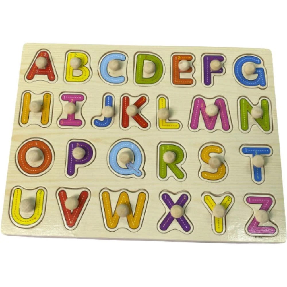 Brinquedo Pedagogico Madeira Encaixe Divertido Letras Toy Mix - imagem 2