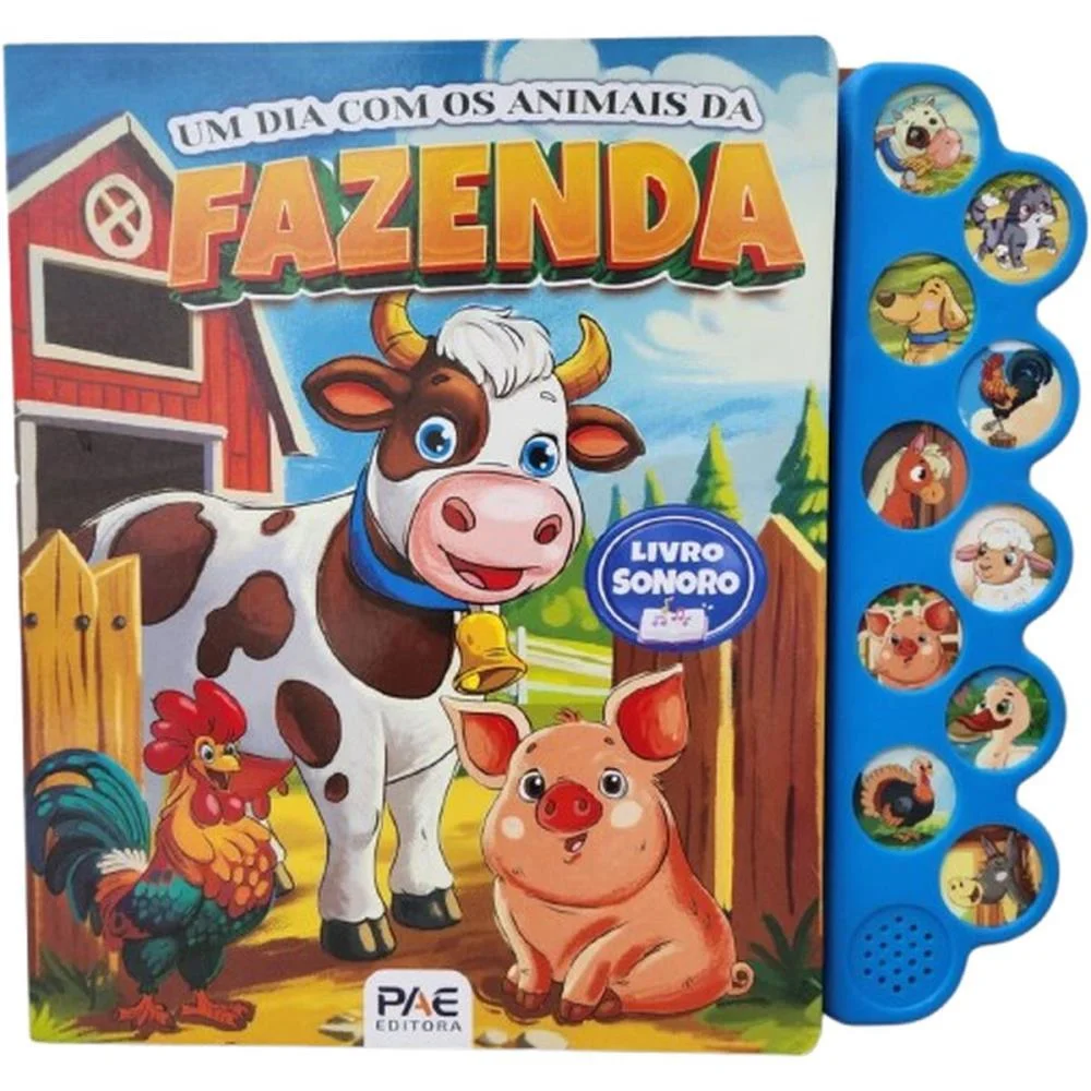 Livro Sonoro Animais Fazenda 28,5X26,7 10P Pae Editora - imagem 2