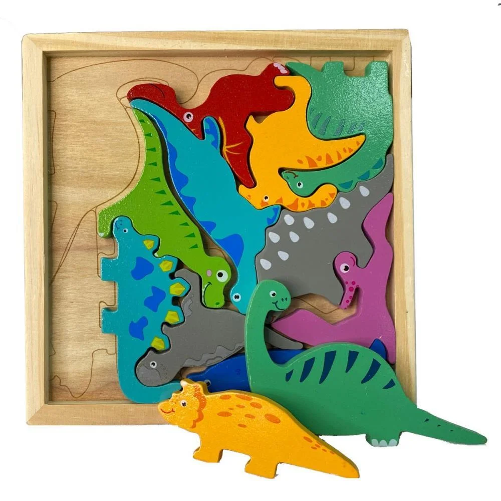 Quebra-Cabeca Madeira Dinossauro 1 Base 12 Pecas Toy Mix - imagem 2