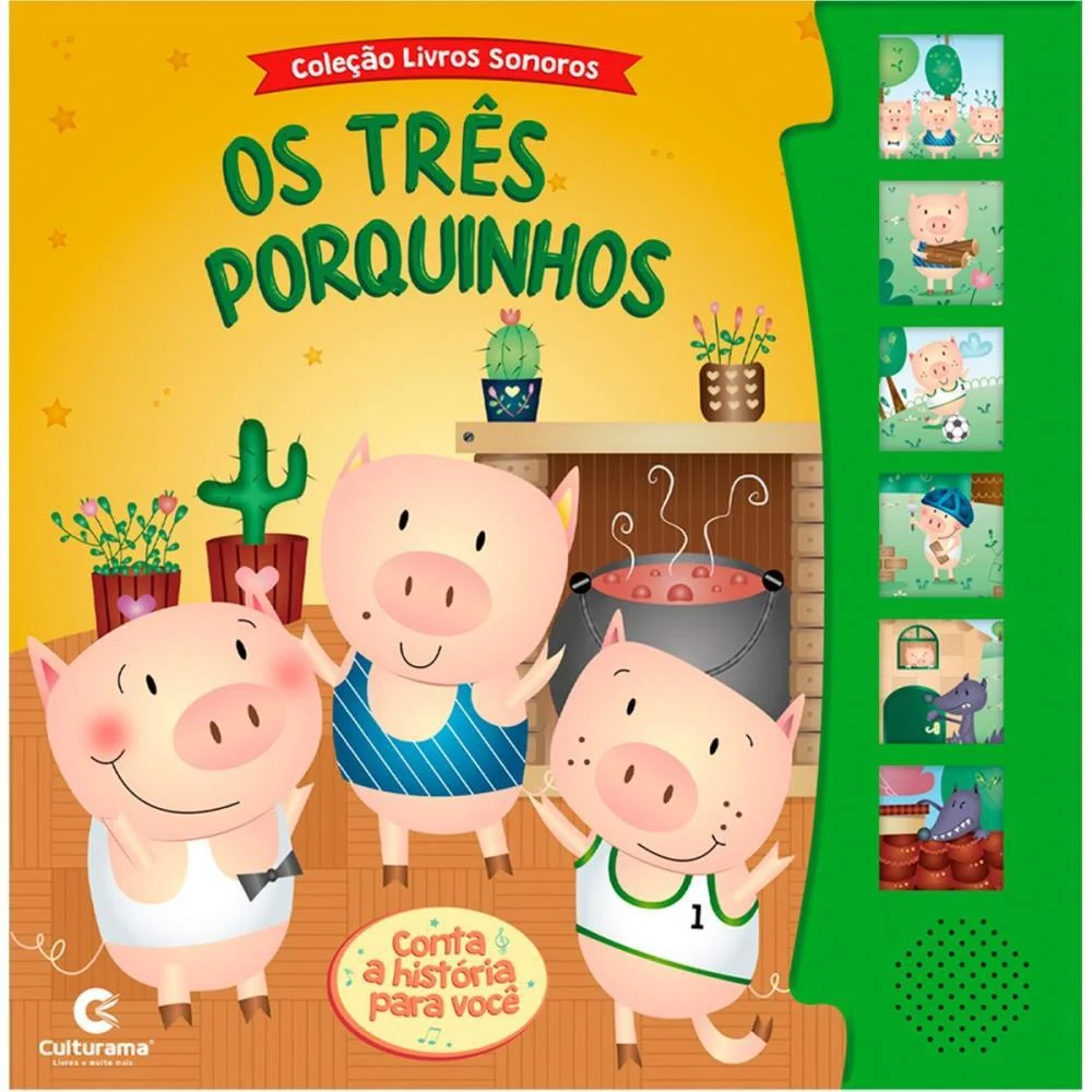 Livro Sonoro Os Tres Porquinhos Culturama - imagem 5