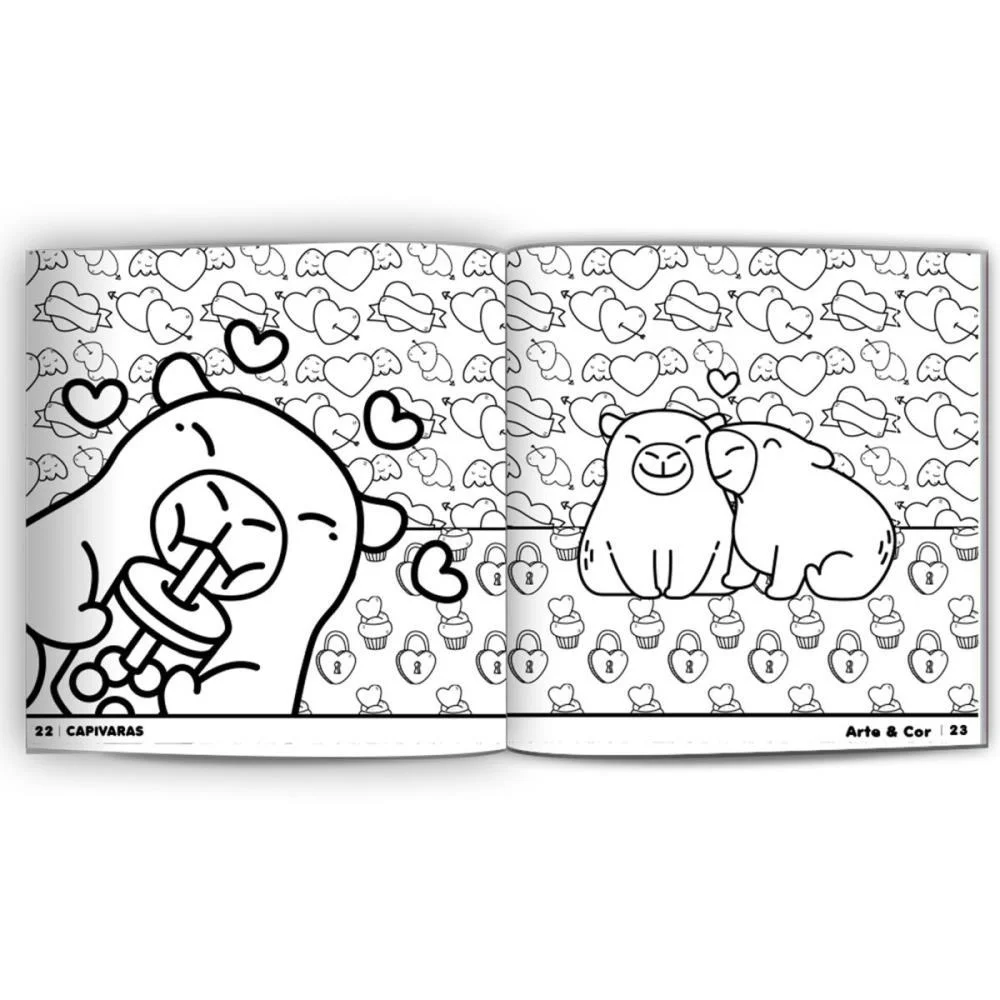 Livro Infantil Colorir Arte E Cor Capivaras 27X27 36P Culturama - imagem 4