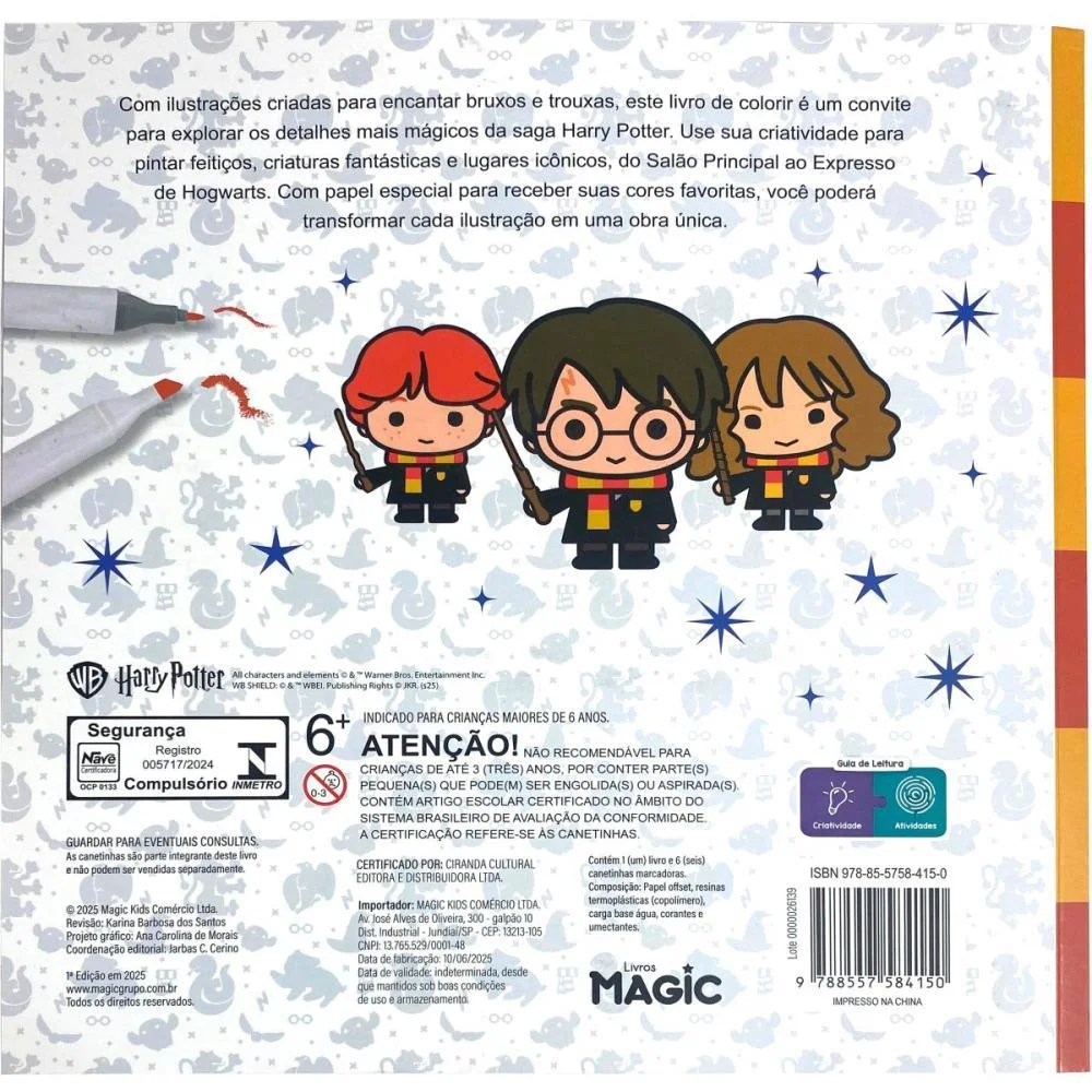 Livro De Colorir Harry Potter C/6Canetinhas Bc. Magic Kids - imagem 4