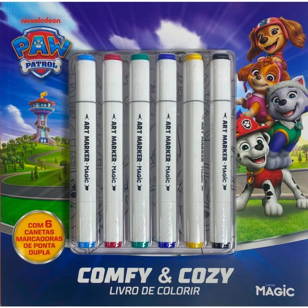 Livro De Colorir Patrulha Canina C/6Canetinhas Magic Kids - imagem 5